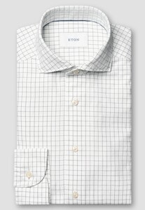 Eton Royal Oxford Check Garment Washed Soft Touch Overhemd Grijs