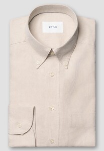Eton Royal Oxford Faux-Uni Cotton Button-Down Overhemd Beige