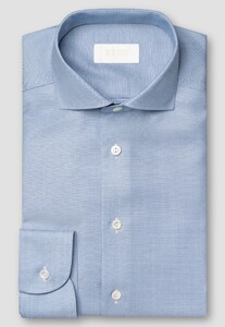 Eton Royal Oxford Luxury New Zealand 120s Merino Wool Shirt Light Blue