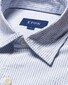 Eton Royal Oxford Stripe Corozo Buttons Overshirt Blue