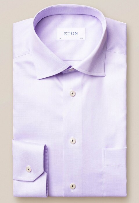Eton Royal Signature Twill Cutaway Shirt Paars Melange