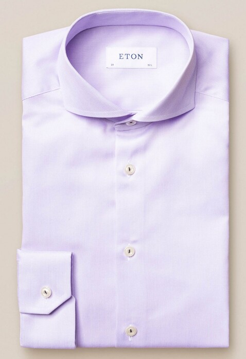 Eton Royal Signature Twill Extreme Cutaway Shirt Paars Melange