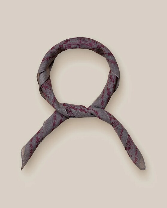 Eton Sardinia Cotton Silk Bandana Sjaal Donker Grijs