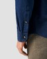 Eton Satin Indigo Garment Washed Horn Effect Buttons Overhemd Donker Blauw