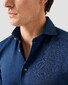 Eton Satin Indigo Garment Washed Horn Effect Buttons Overhemd Donker Blauw