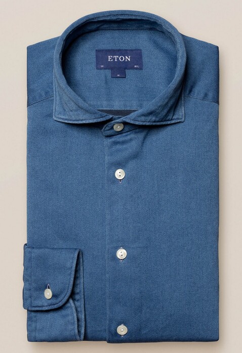 Eton Satin Indigo Shirt