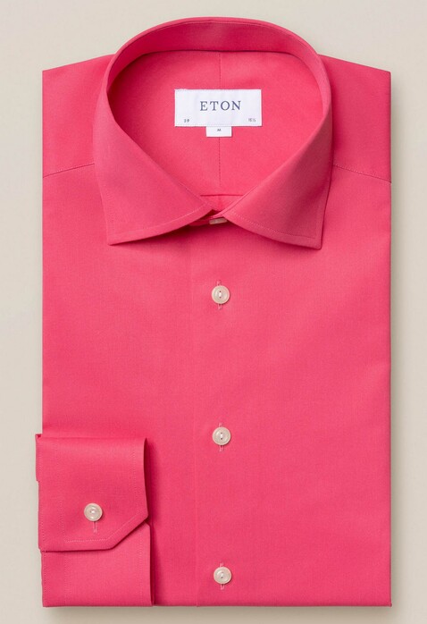 Eton Satin Uni Cutaway Overhemd Licht Roze