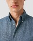 Eton Semi-Solid Chambray Denim Button-Down Collar Overhemd Dark Denim Blue