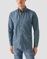 Eton Semi-Solid Chambray Denim Button-Down Collar Overhemd Dark Denim Blue