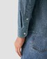 Eton Semi-Solid Chambray Denim Button-Down Collar Overhemd Dark Denim Blue