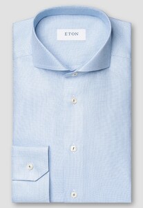 Eton Semi Solid Extreme Cutaway Organic Cotton Signature Twill Overhemd Licht Blauw
