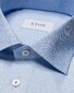 Eton Semi-Solid Faux-Uni Organic Cotton Signature Twill Overhemd Licht Blauw