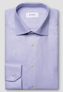 Eton Semi-Solid Faux-Uni Organic Cotton Signature Twill Shirt Light Purple