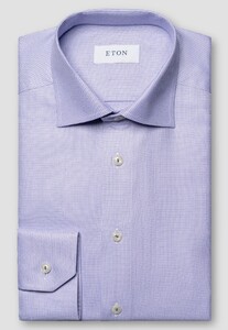 Eton Semi Solid Faux-Uni Signature Twill Organic Cotton Overhemd Licht Paars