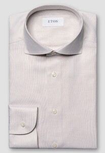 Eton Semi-Solid Fine Twill Luxury Organic Extra Long Staple Cotton Shirt Beige
