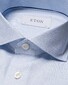 Eton Semi-Solid Fine Twill Organic Cotton Melange Yarn Overhemd Licht Blauw