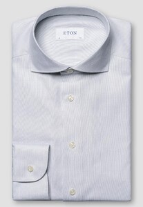 Eton Semi-Solid Fine Twill Organic Cotton Melange Yarn Overhemd Licht Grijs