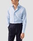 Eton Semi-Solid Fine Twill Organic Cotton Melange Yarn Shirt Light Blue