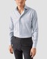 Eton Semi-Solid Fine Twill Organic Cotton Melange Yarn Shirt Light Grey