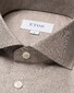 Eton Semi-Solid Pattern Tonal Mélange Cotton Signature Twill Overhemd Beige