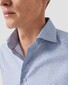 Eton Semi-Solid Pattern Tonal Mélange Cotton Signature Twill Shirt Light Blue