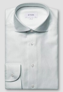 Eton Semi-Solid Rich Texture Cotton Cashmere Silk Overhemd Licht Blauw