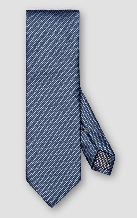 Eton Semi-Solid Woven Pattern Silk Tie Dark Evening Blue