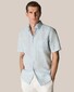 Eton Short Sleeve Lighweight Albini Subtle Textured Linen Shirt Light Blue