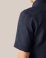 Eton Short Sleeve Lighweight Albini Subtle Textured Linnen Overhemd Dark Navy