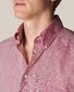Eton Short Sleeve Lighweight Albini Subtle Textured Linnen Overhemd Donker Roze