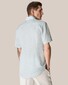 Eton Short Sleeve Lighweight Albini Subtle Textured Linnen Overhemd Licht Blauw