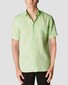 Eton Short Sleeve Lighweight Albini Subtle Textured Linnen Overhemd Licht Groen