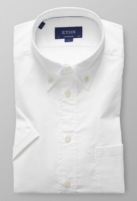 Eton Short Sleeve Natural Stretch Shirt White