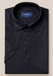 Eton Short Sleeve Popover Polo Navy