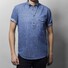 Eton Short Sleeve Popover Shirt Licht Blue Melange