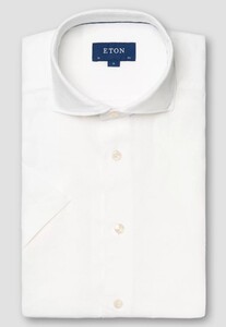 Eton Short Sleeve Uni Organic Linen Shirt White