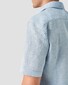 Eton Short Sleeve Uni Organic Linnen Overhemd Licht Blauw