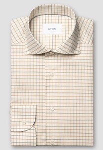 Eton Signature Cotton Brushed Flanel Check Pattern Overhemd Groen-Multi