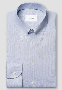 Eton Signature Oxford Button-Down Luxury Lightweight Organic Cotton Overhemd Blauw