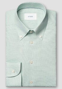Eton Signature Oxford Button-Down Luxury Lightweight Organic Cotton Overhemd Groen