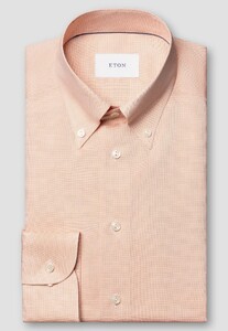 Eton Signature Oxford Button-Down Luxury Lightweight Organic Cotton Overhemd Oranje