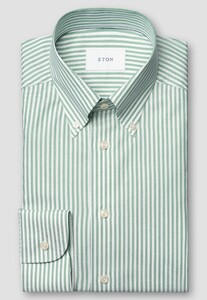 Eton Signature Oxford Stripe Organic Cotton Button-Down Overhemd Groen