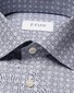 Eton Signature Poplin Fantasy Mini Tiles Pattern Shirt Blue