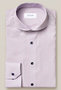Eton Signature Poplin Fine Dot Circle Fantasy Pattern Overhemd Rood-Blauw