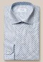Eton Signature Poplin Medallion Pattern Cutaway Collar Overhemd Blauw