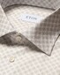 Eton Signature Poplin Medallion Pattern Cutaway Collar Shirt Beige