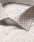 Eton Signature Poplin Mini Medallion Pattern Overhemd Beige