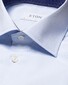Eton Signature Poplin Uni Geometric Contrast Details Overhemd Licht Blauw
