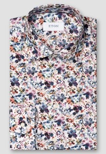 Eton Signature Twill Colorful Allover Floral Pattern Overhemd Multicolor