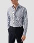 Eton Signature Twill Cotton Stripe-In-Stripe Pattern Shirt Dark Evening Blue